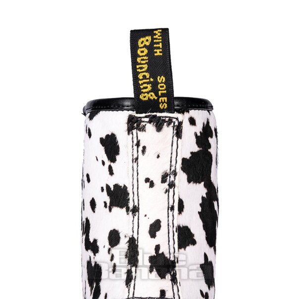 Dr Martens 1460 Bex Dalmatian Hair-On Leather Boots (Black/Cream) | Dr Martens Boots