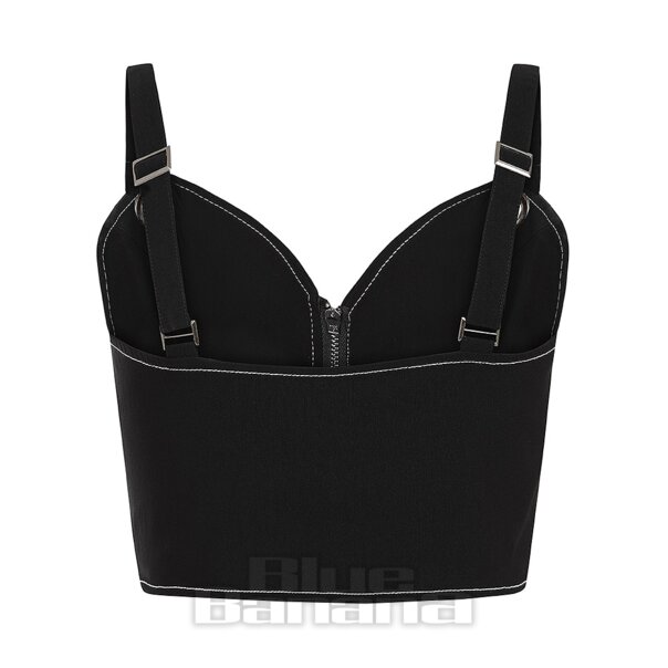 Hell Bunny Lennox Crop-Top (Schwarz)