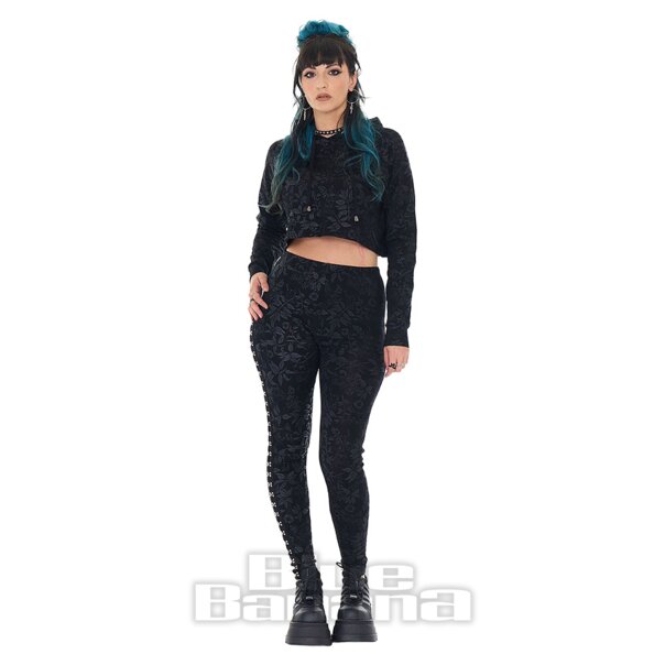 Jawbreaker Cat Crop Hoodie (Black) | Alternative Fashion, Goth Clothing