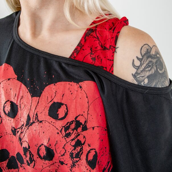 Heartless Heart Skull 2-In-1 Top | Gothic Tops & T-Shirts
