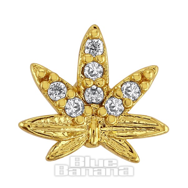 Blue Banana Poliertes Titan 1,2 X 8 Mm Blatt Fadenloses Labret (Gold) | Blue Banana