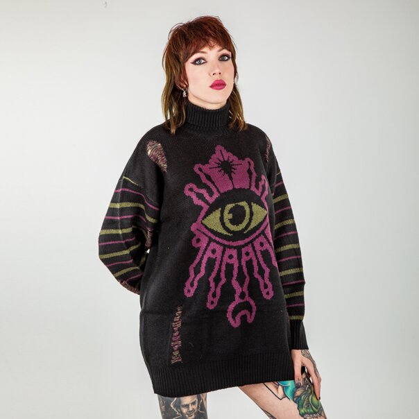 Banned Third Sight Jumper (Black) | Banned Alternative Clothing