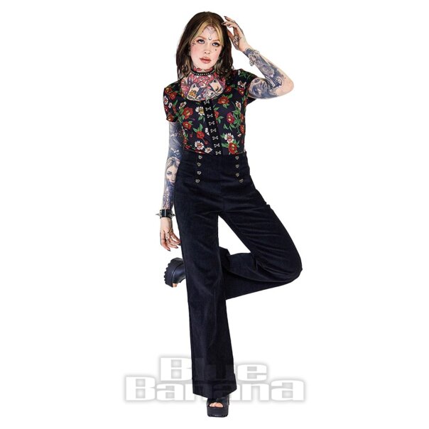 Jawbreaker Flower Skull Top (Schwarz) | Blue Banana