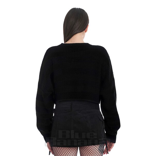 Banned Naenia Bauchfreier Cardigan (Schwarz)