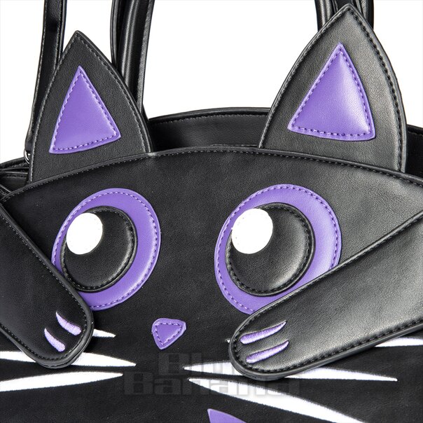 Banned Mystic Cat Alternative Handbag (Black/Purple) | Alternative Accessories