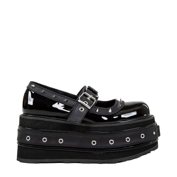 Demonia Cult Damned 20 Patent Platform Shoes (Black) | Platform Shoes
