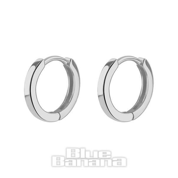 Blue Banana Sterlingsilber Quadratischer Kristall  Clicker-Hoops (Paar)| Body Piercing Jewellery