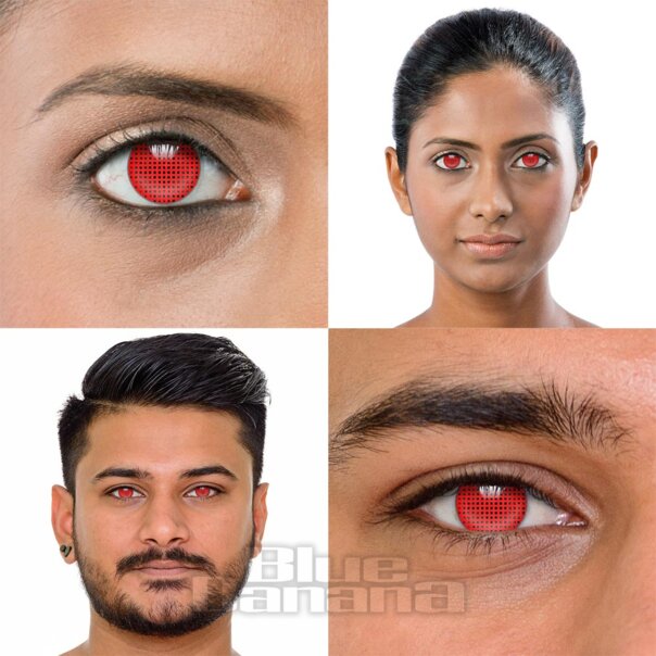 Mesh 30 Tage wiederverwendbare rote farbige Kontaktlinsen, Coloured Contacts UK