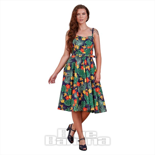 Banned Morena Tropical Dress (Multicolor) | Vintage Fashion, Midi Dresses