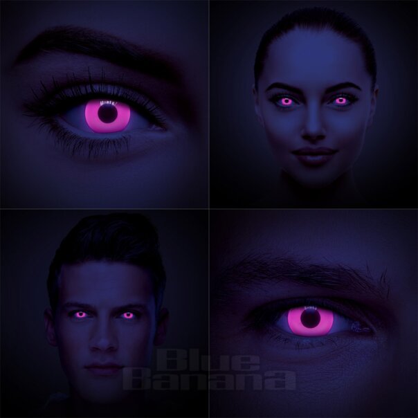 UV i-Glow 30 Tage rosa farbige Kontaktlinsen, Coloured Contacts UK