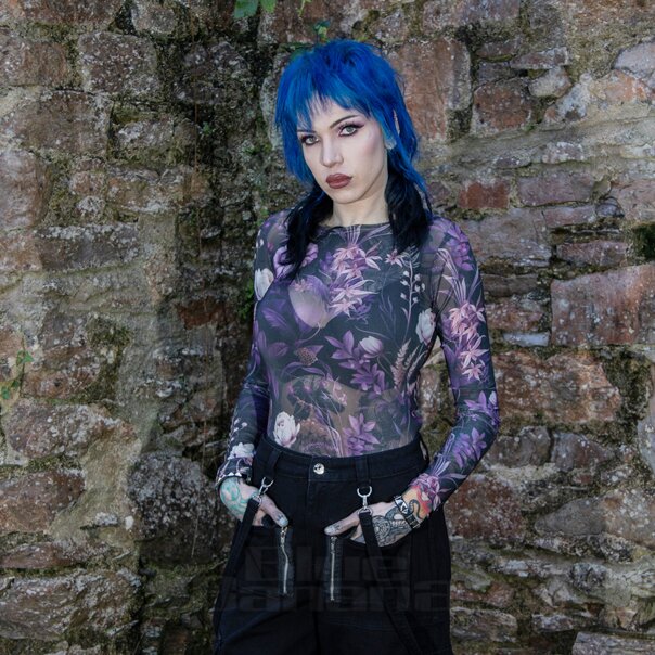 Killstar Wrenwell Mesh Top (Purple) | Killstar Clothing