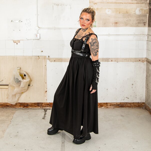 Vixxsin Junia Maxi Dress (Black) | Witchy Maxi Dress, Gothic Fashion