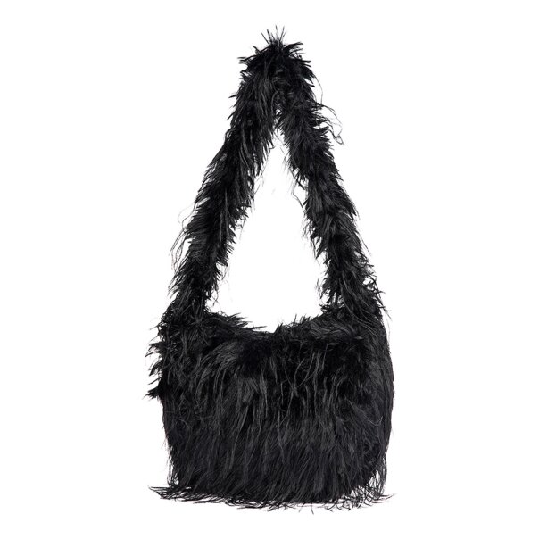 Blue Banana Long Fur Bag (Black) | Alternative Accessories