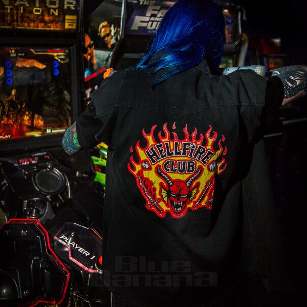 Official Stranger Things Hellfire Distressed Sleeveless Shirt (Black) | Blue Banana