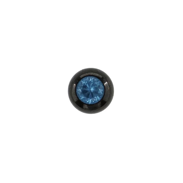 Boule à bijoux Aqua en titane noir de 3 mm | Haut de perçage fileté intérieurement