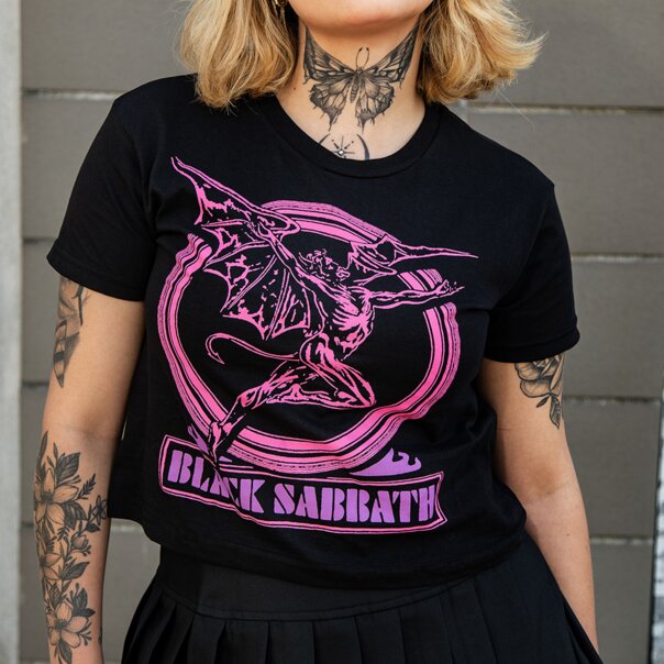 Black Sabbath Daemon Ring Crop T-Shirt (Black) | Cropped Band Tees