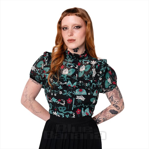 Blusa Medea de Hell Bunny (negra) | Blue Banana