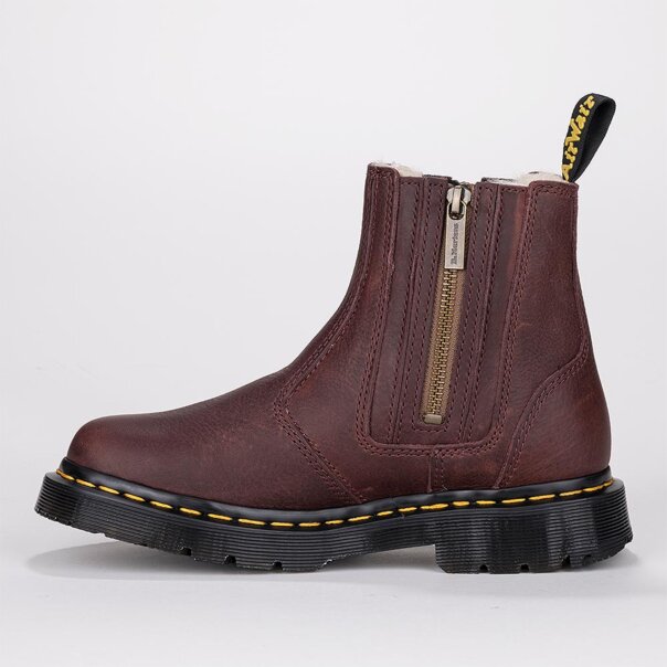 Dr Martens Chelsea 2976 Alyson Zip Grizzly Boots (Cherry) | Autumnal Dr Martens