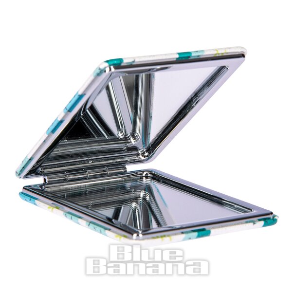 Espejo de maquillaje compacto plegable (brillante de cactus) | Lentes de contacto de colores