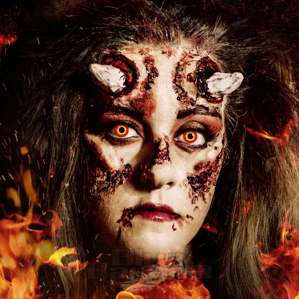 Wild Fire 1 Tag Rote Farbige Kontaktlinsen, Coloured Contacts UK