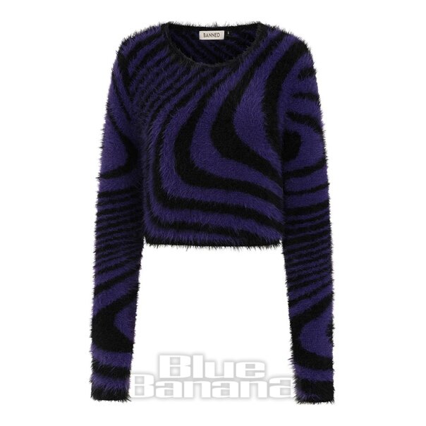 Banned Daphne Pullover (Schwarz/Lila) | Blue Banana