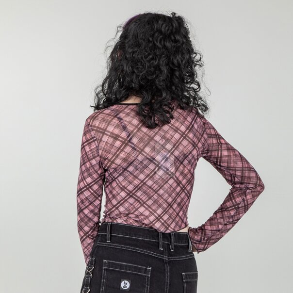 Banned Cupid Clash Mesh Top (Black & Pink) | Banned Alternative Clothing