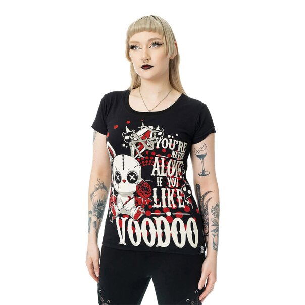 Cupcake-Kult-Ritual-Hasen-T-Shirt (Schwarz/Rot) | Alternativ bedrucktes T-Shirt