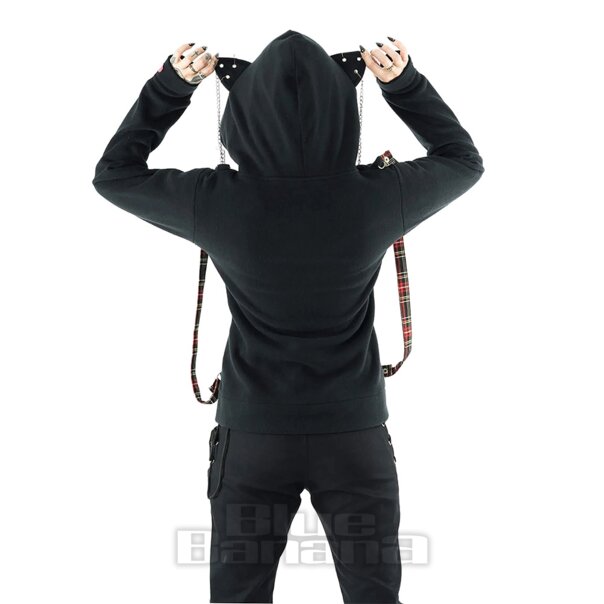 Bye Bye Kitty Dreieinigkeit Kapuzenpullover (Schwarz) | Blue Banana