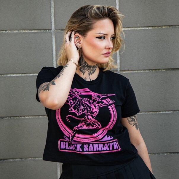 Camiseta corta Black Sabbath Daemon Ring (Negra) | Camisetas cortas de grupos musicales