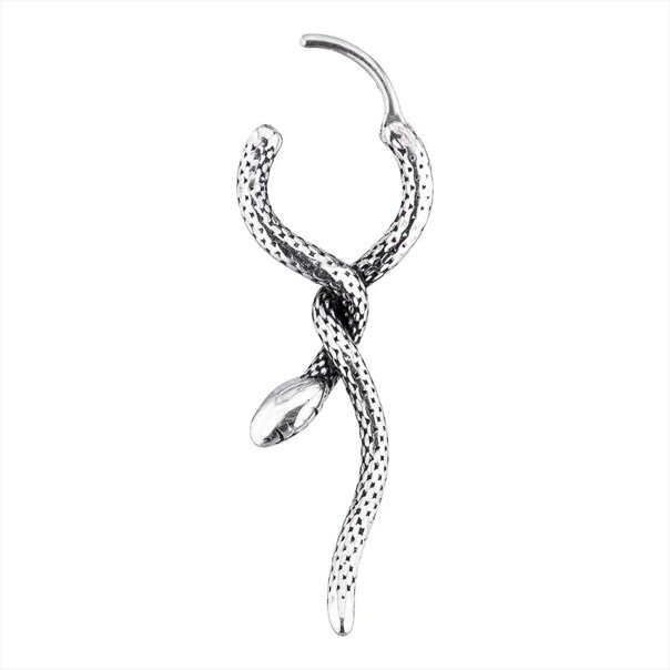 Piercing de oreja colgante con forma de serpiente de acero quirúrgico Blue Banana (plateado) | Joyería para piercings