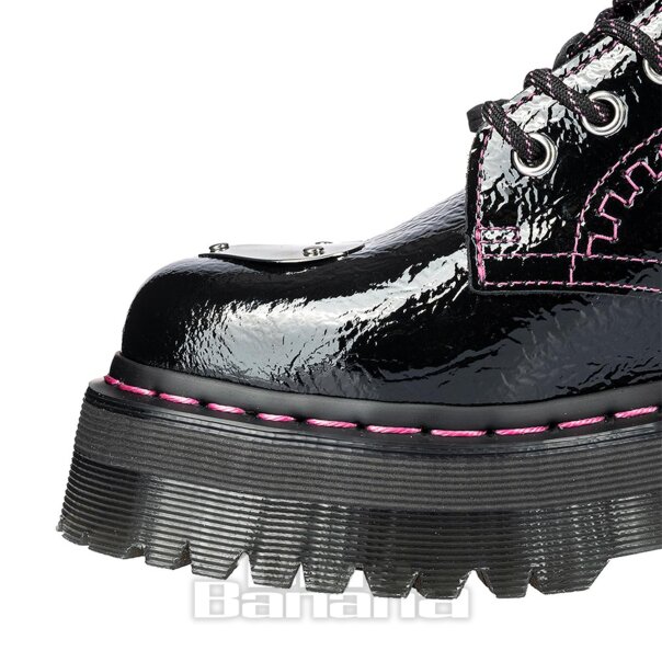 Dr. Martens Jadon Lack-Plateau-Stiefel (Schwarz/Pink) | Alternative Dr. Martens Stiefel