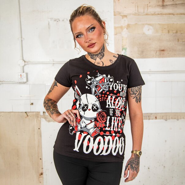 Cupcake Cult Ritual Bunny T-Shirt (Black/Red) | Alternative Print T-Shirt
