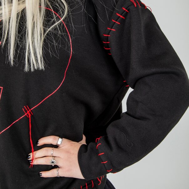 Poizen Industries Hanalei Broken Heart Jumper (Black/Red) | Blue Banana