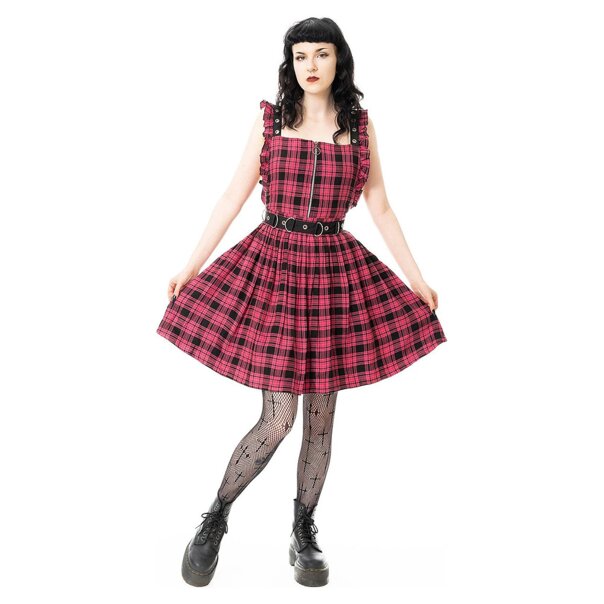 Chemical Black Nefeli Pinafore Dress (Pink) | Alternative Clothing