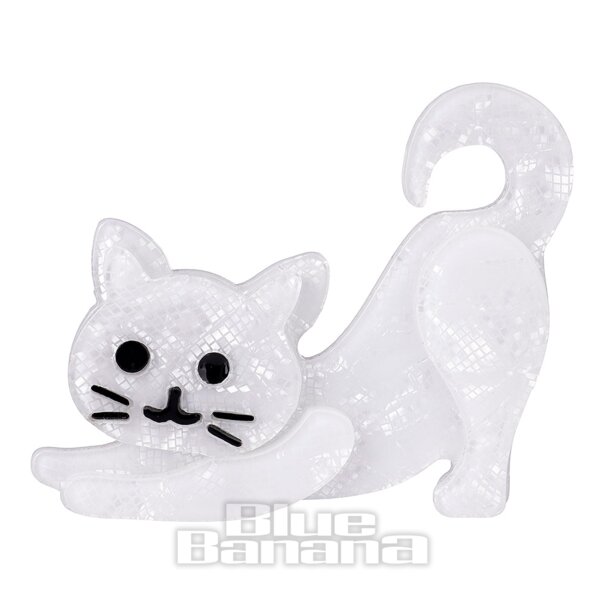 Blue Banana Chat Qui S'Étire Broche (Blanc) | Blue Banana