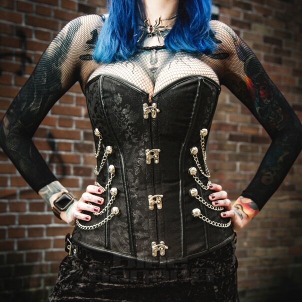 Vixxsin Steam Siren Corset (Black) | Blue Banana