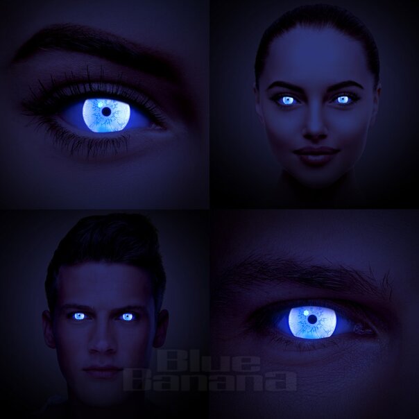 UV I-Glow Cosplay Blaue Farbige Kontaktlinsen (Tageslinsen) | Farbige Kontaktlinsen