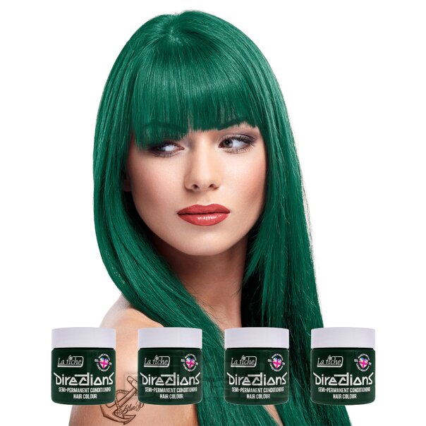 La Riche Directions Alpine Green Semi-Permanent Colour Kit, Hair Dye 4 Pack 100ml