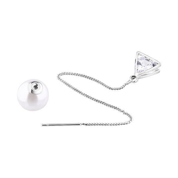 Blue Banana Triangle Cubic Zirconia Earrings (Silver) | Gothic Earrings
