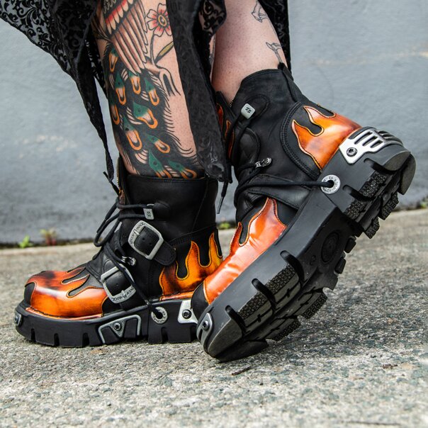 New Rock M.288- S1 Reactor Flame Ankle Boots | UK Supplier