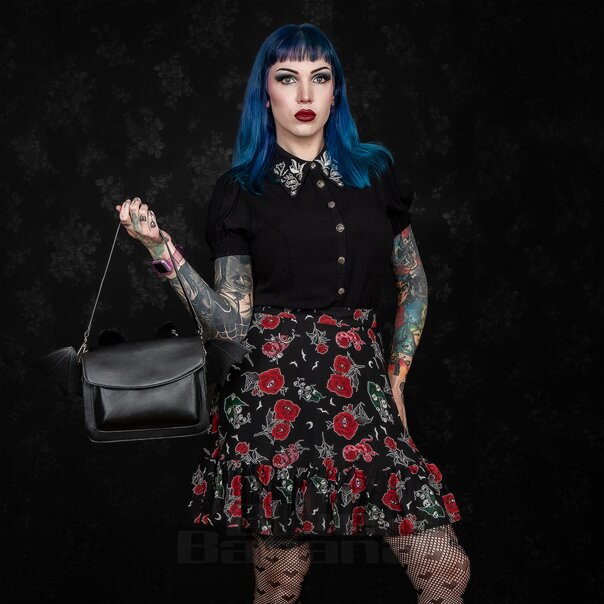 Hell Bunny Blooming Elle Skirt (Black) | Blue Banana