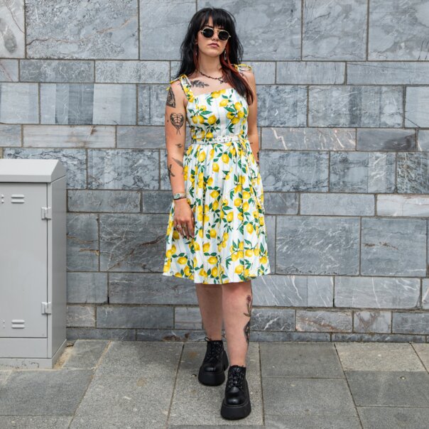 Banned June Lemon Dress (Multicolour) | Alternative Fashion, Goth Clothing