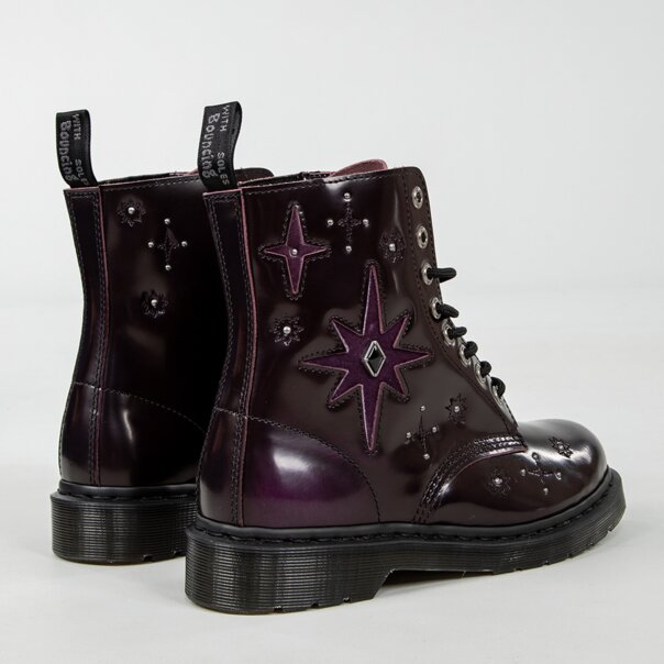 Dr Martens 1460 Wg Arcadia Velvet Boots (Purple) | Autumnal Bootss
