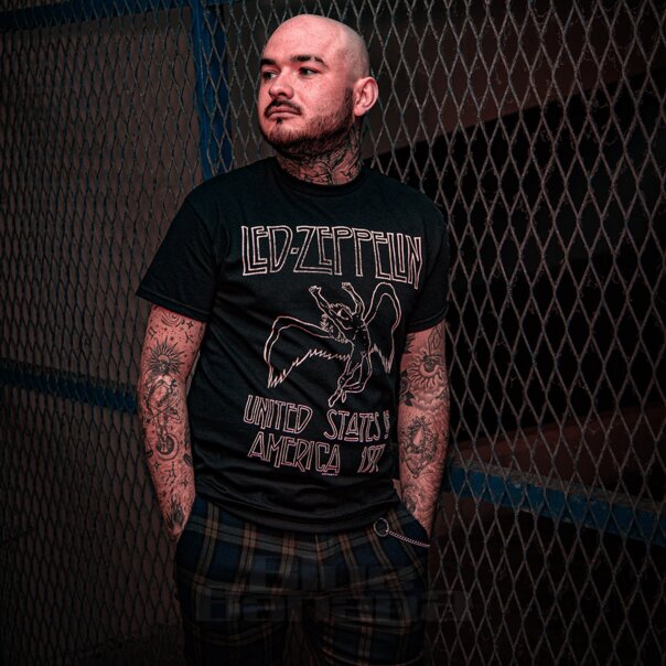 Led Zeppelin US 77 T Shirt (Schwarz) | Band-Merchandise DE