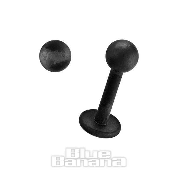 Blue Banana Barra de Labret en Titanio de 1.2mm (Negro Mate)