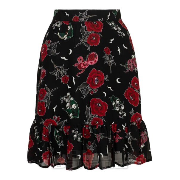 Hell Bunny Blooming Elle Skirt (Black) | Blue Banana