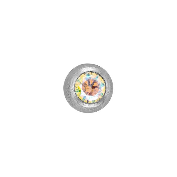 Polished Titanium 3mm Aurora Borealis Jewelled Ball | Internally Threaded Piercing Top
