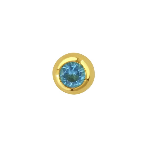 Blue Banana Plasma Gold Internally Threaded Jewelled Ball (Aqua)