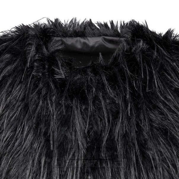 Blue Banana Faux Ostrich Gilet (Black) | Blue Banana