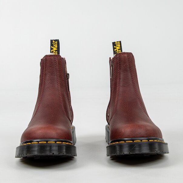 Dr Martens Chelsea 2976 Alyson Zip Grizzly Boots (Cherry) | Autumnal Dr Martens